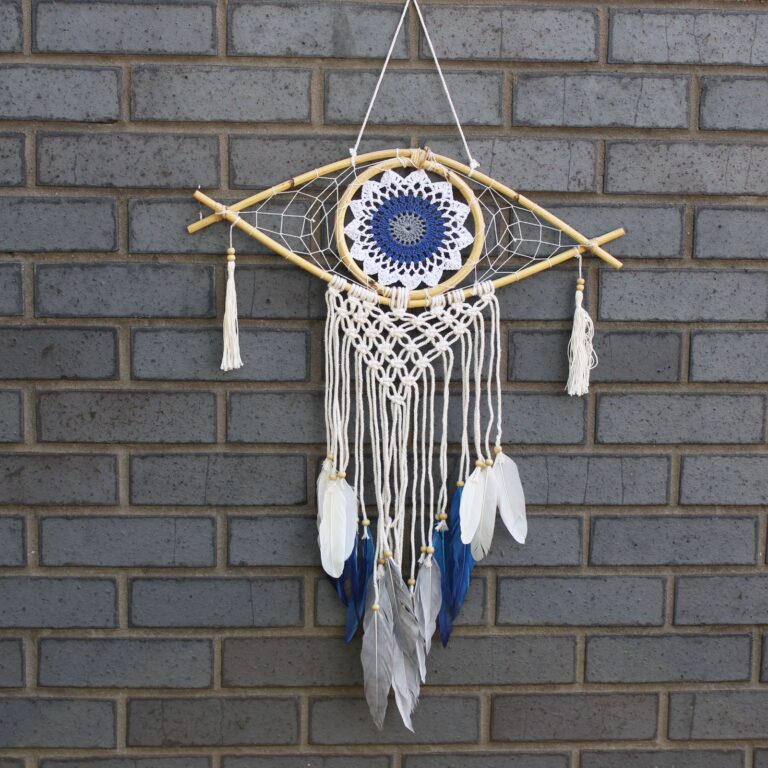 Protection-Dream-Cather-Med-Macrame-Eye-White-BlueGrey