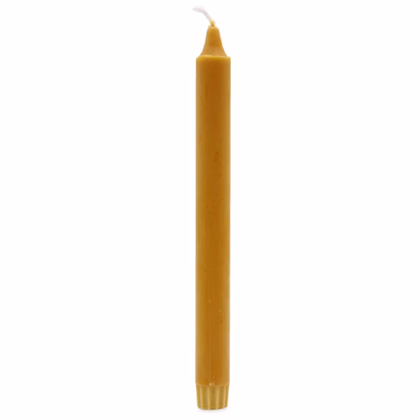 Pure Natural Wax Dinner Candle 25x2.3 - Yellow - Image 2