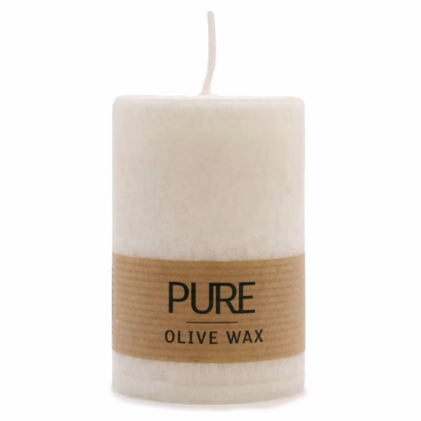 Vela De Cera De Oliva Pura 90X60 - Blanca