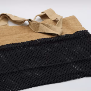 Netzbeutel aus Jute und Baumwolle - Schwarz