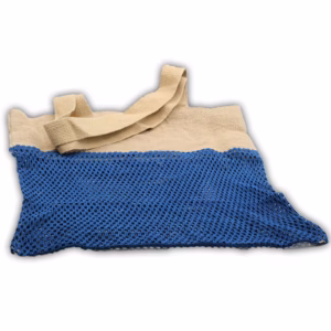 Pure Soft Jute and Cotton Mesh Bag - Denim