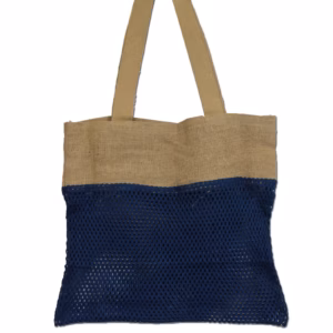 Veske I Ren, Myk Jute Og Bomullsnett - Denim