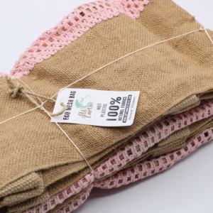 Netzbeutel aus Jute und Baumwolle - Rosa