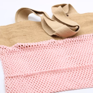 Netzbeutel aus Jute und Baumwolle - Rosa