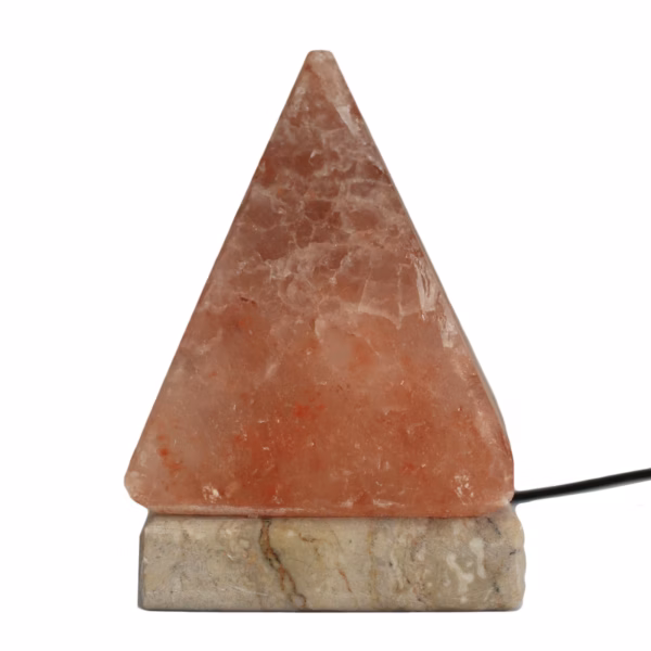 Kvalitet USB-Pyramide Saltlampe Saltkrystall Lampe - 9 cm (Hvitt Lys)