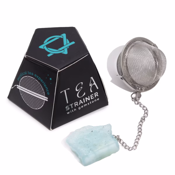 Colador de té de piedras preciosas  - Aguamarina