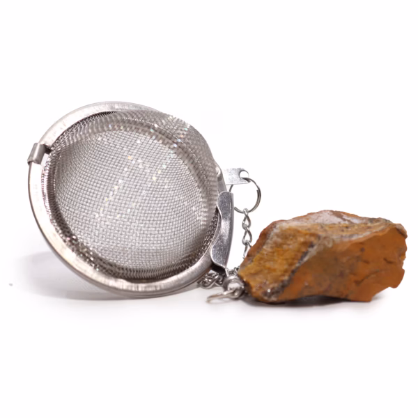 Raw Crystal Gemstone Tea Strainer - Gold Tigers Eye - Image 5