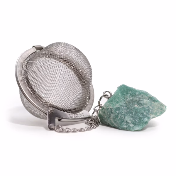 Raw Crystal Gemstone Tea Strainer - Green Aventurine - Image 5