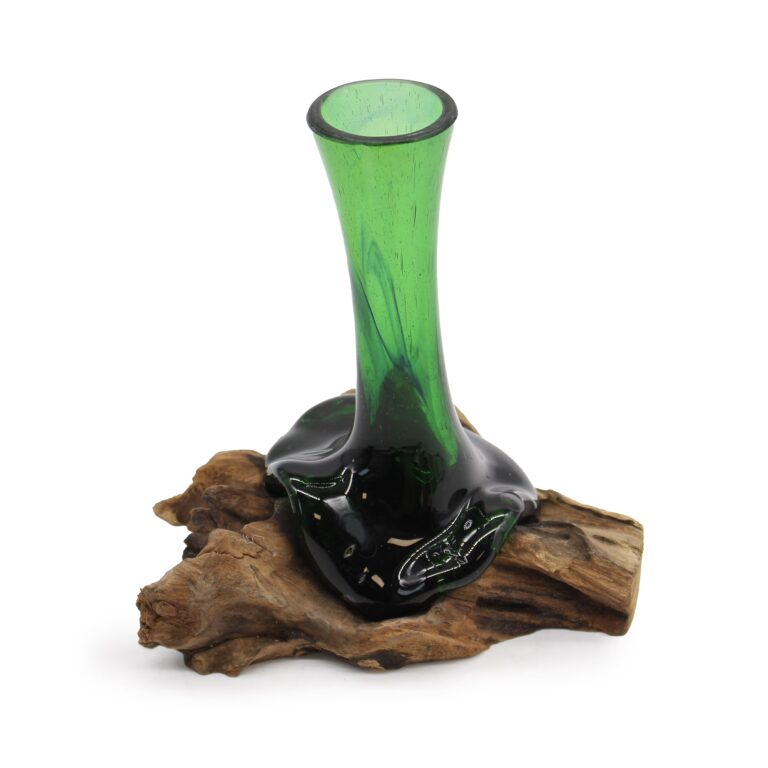 Recycled-Beer-Bottles-Flower-Vase-on-Wood