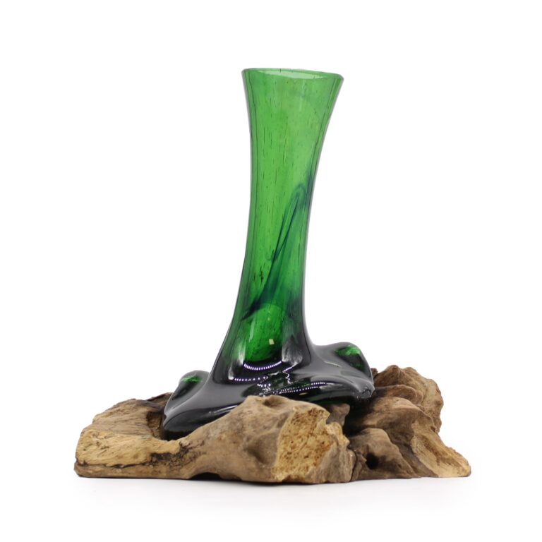 Recycled-Beer-Bottles-Flower-Vase-on-Wood