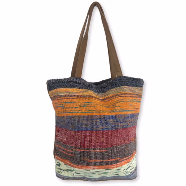 Grand Sac Tapis Recyclé - Nuances De Champignons