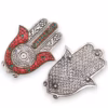 Rød Og Grønn Hamsa Røkelsesholder 13x5,5 cm Liten - Bilde 3