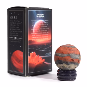 Rød Jaspis Planet På Sola Goldstone-Stativ - 40 mm (30x15 mm Stativ)
