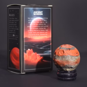 Rød Jaspis Planet på en Sola Goldstone Stander - ( Stander) - 40mm - 30x15mm