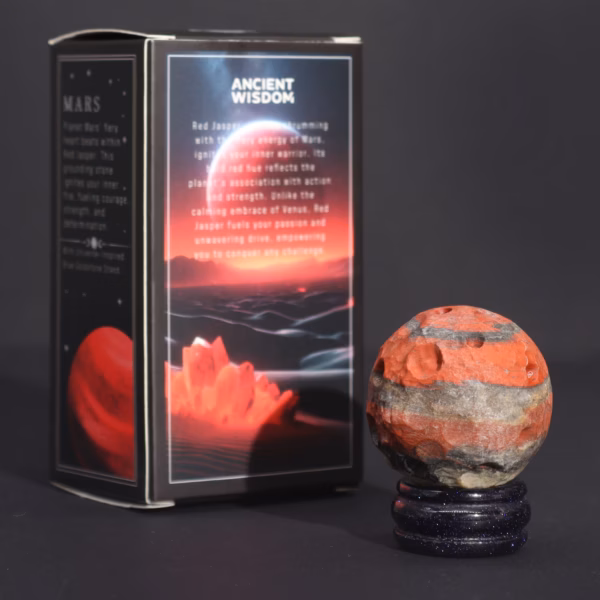 Rød Jaspis Planet På Sola Goldstone-Stativ - 40 mm (30x15 mm Stativ) - Bilde 5