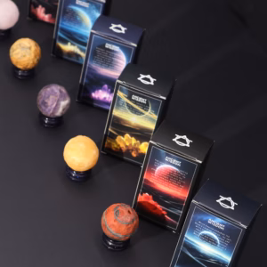 Rød Jaspis Planet på en Sola Goldstone Stander - ( Stander) - 40mm - 30x15mm