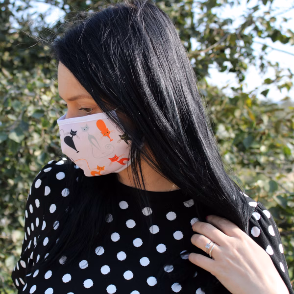Støvmaske PM2.5 Filter - Rosa Katter (Voksen) - Bilde 2