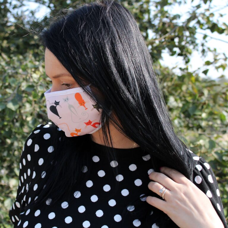 Reusable-Fashion-Face-Covering-Pink-Cats-Adult