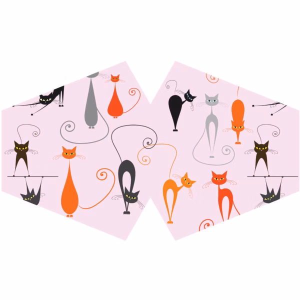 Støvmaske PM2.5 Filter - Rosa Katter (Voksen)