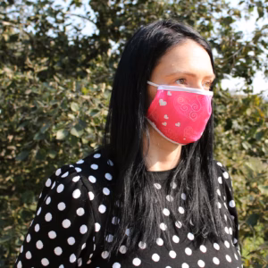 Støvmaske PM2.5 Filter - Rosa Hjerter (voksen)