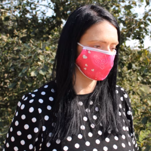 Støvmaske PM2.5 Filter - Rosa Hjerter (voksen)
