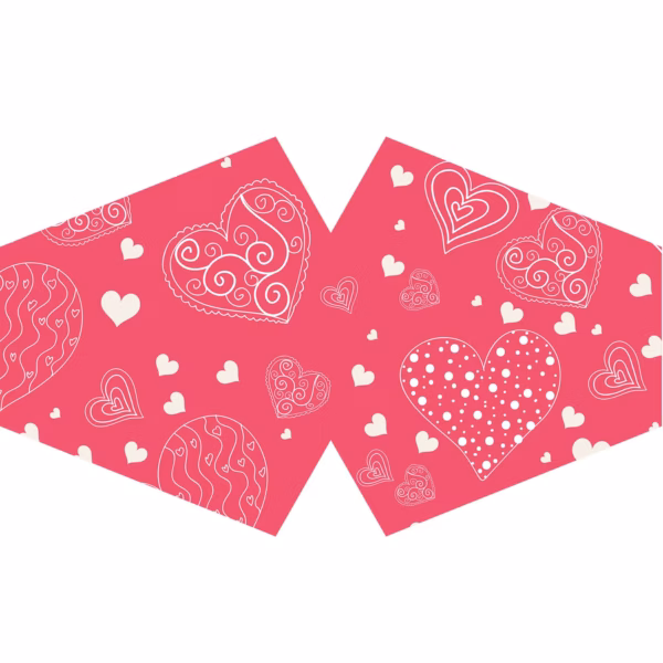 Støvmaske PM2.5 Filter - Rosa Hjerter (Voksen)