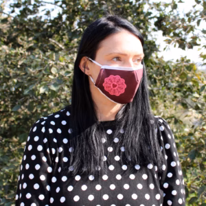 Masques Personnalisés en Tissu Adulte - Mandala Coeurs Rouges