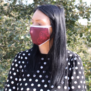 Masques Personnalisés en Tissu Adulte - Mandala Coeurs Rouges