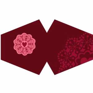 Støvmaske PM2.5 Filter - Rødt Mandala-Hjerte (Voksen)