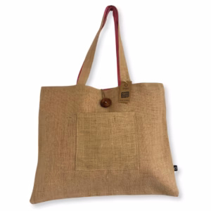 Reversible Jute & Cotton Big Bag - Pink