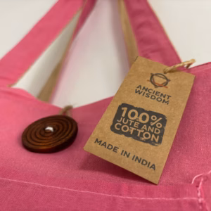 Reversible Jute & Cotton Big Bag - Pink