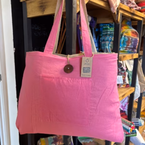 Reversible Jute & Cotton Big Bag - Pink