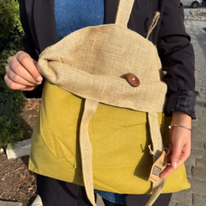 Reversible Jute & Cotton Big Bag - Pistachio