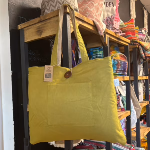 Reversible Jute & Cotton Big Bag - Pistachio
