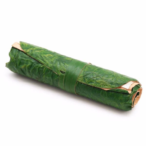 Cuaderno de viaje de piel enrollada - Verde