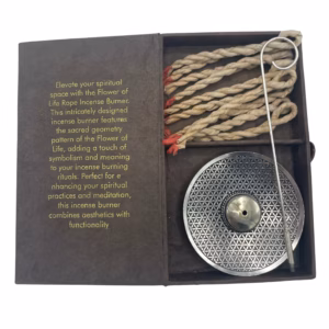 Set aus Räucherstäbchen und Versilbertem Halter - Blume des Lebens