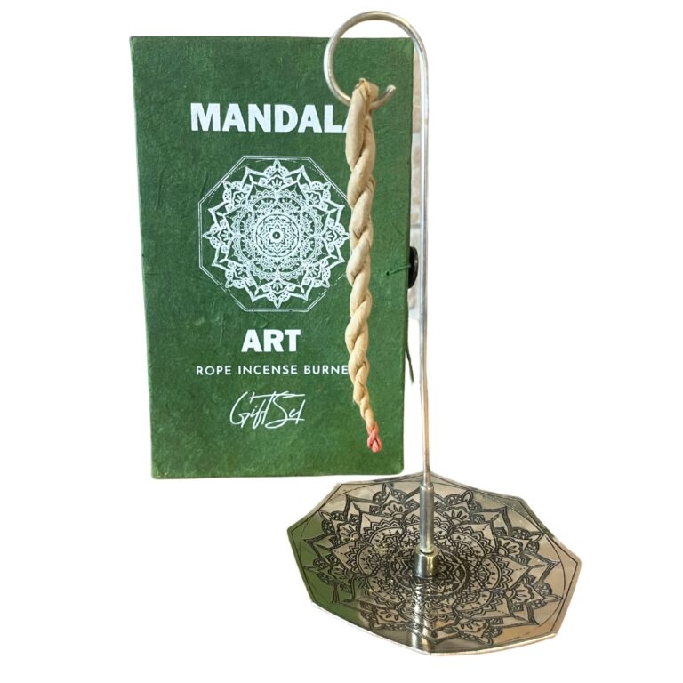 Rope-Incense-and-Silver-Plated-Holder-Set-Mandala-Flower