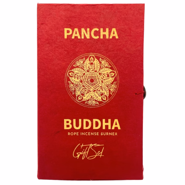 Rope Incense And Silver Plated Holder Set - Pancha Buddha - Image 3