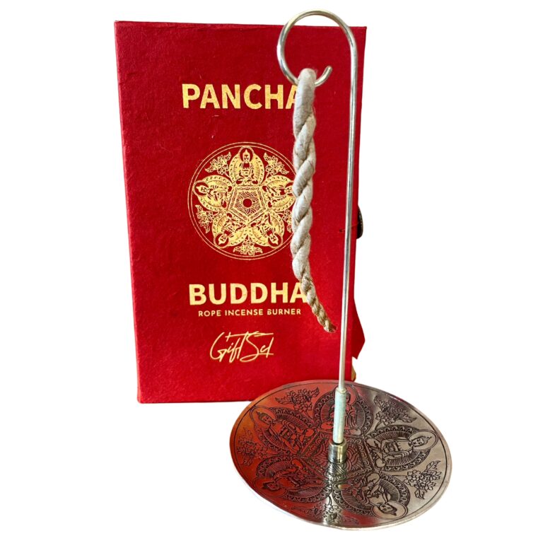 Rope-Incense-and-Silver-Plated-Holder-Set-Pancha-Buddha