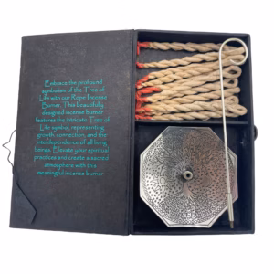 Set aus Räucherstäbchen und Versilbertem Halter - Baum des Lebens