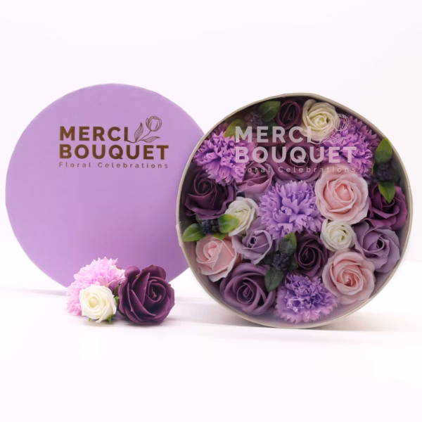 Rund Eske / Boks - Lavendel Rose &Amp; Nellik - Bilde 2