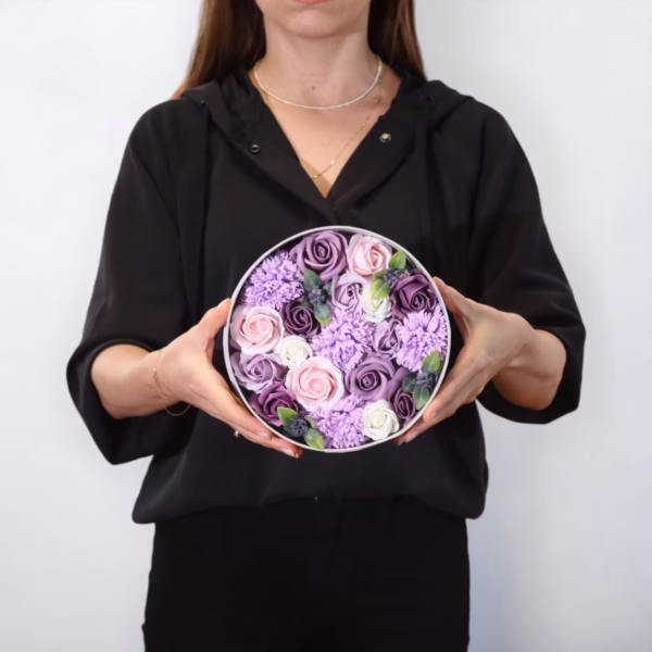 Rund Eske / Boks - Lavendel Rose &Amp; Nellik - Bilde 5