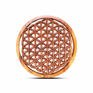 Panneau Fleur de Vie Décoratif Rond en Bois 40cm