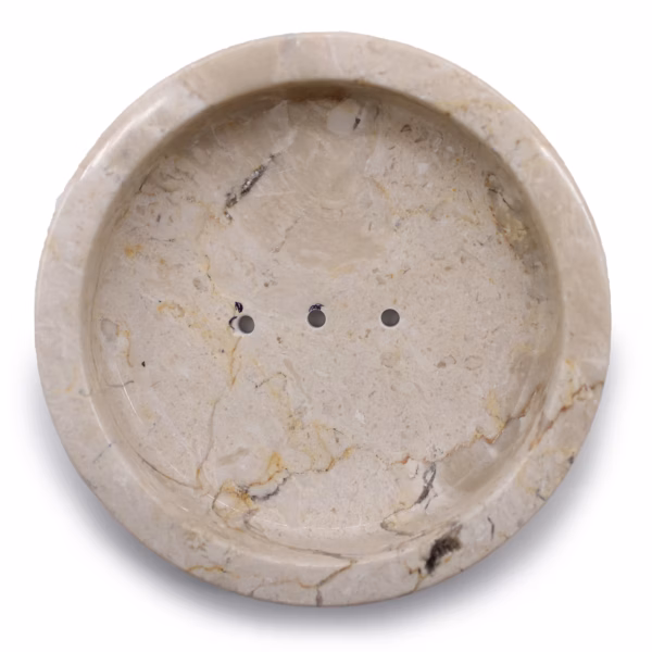 Round Honey Marble Flat Soap Dish - Image 2