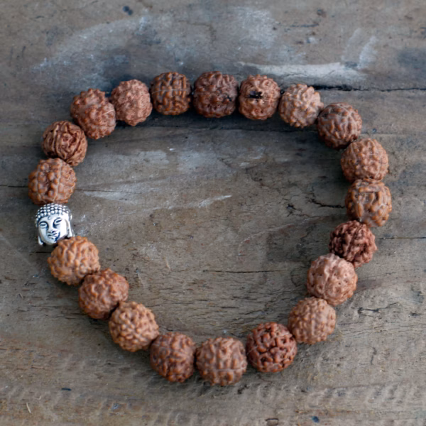 Rudraksha Buddah Bangle Mala - Brown - Image 3