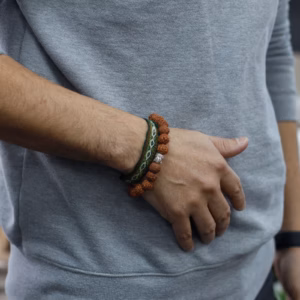 Mala Rudraksha Bracelet Bouddha - Marron