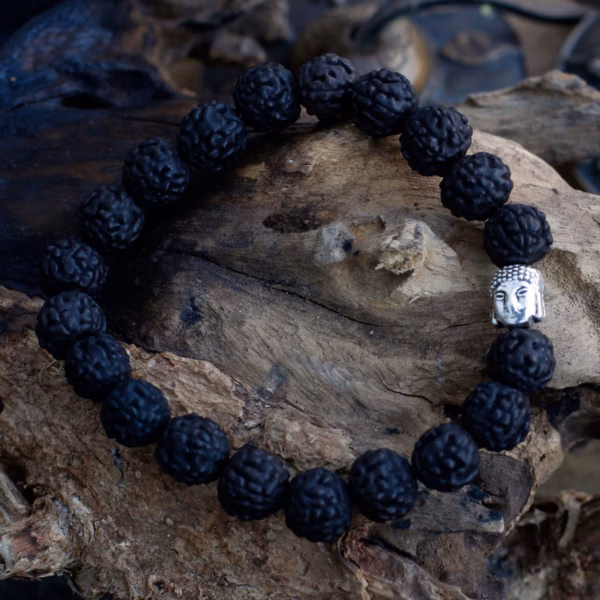 Rudraksha Buddah Bangle Mala - Dark - Image 2