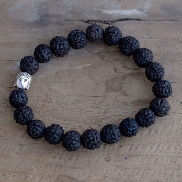Rudraksha Buddah Bangle Mala - Dark - Image 3