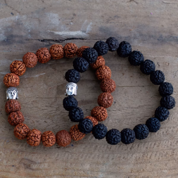 Rudraksha Buddah Bangle Mala - Dark - Image 4