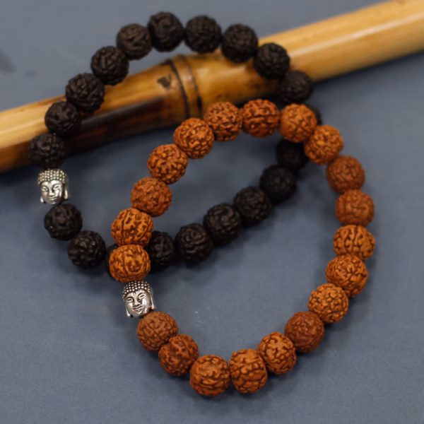 Rudraksha Buddah Bangle Mala - Dark - Image 6